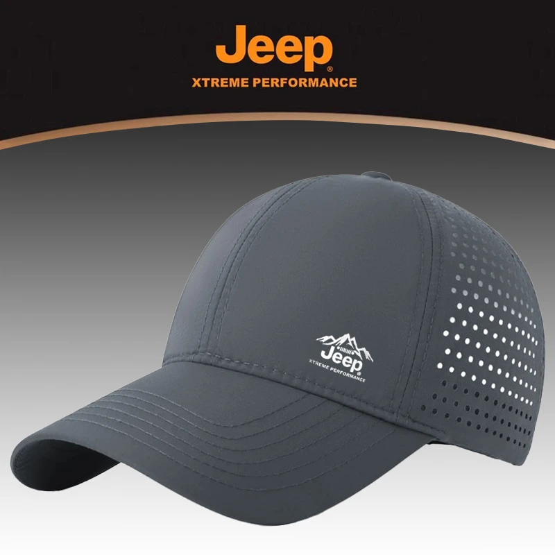 JEEP吉普棒球帽男士户外运动遮阳速干透气防晒帽中年钓鱼防晒帽子