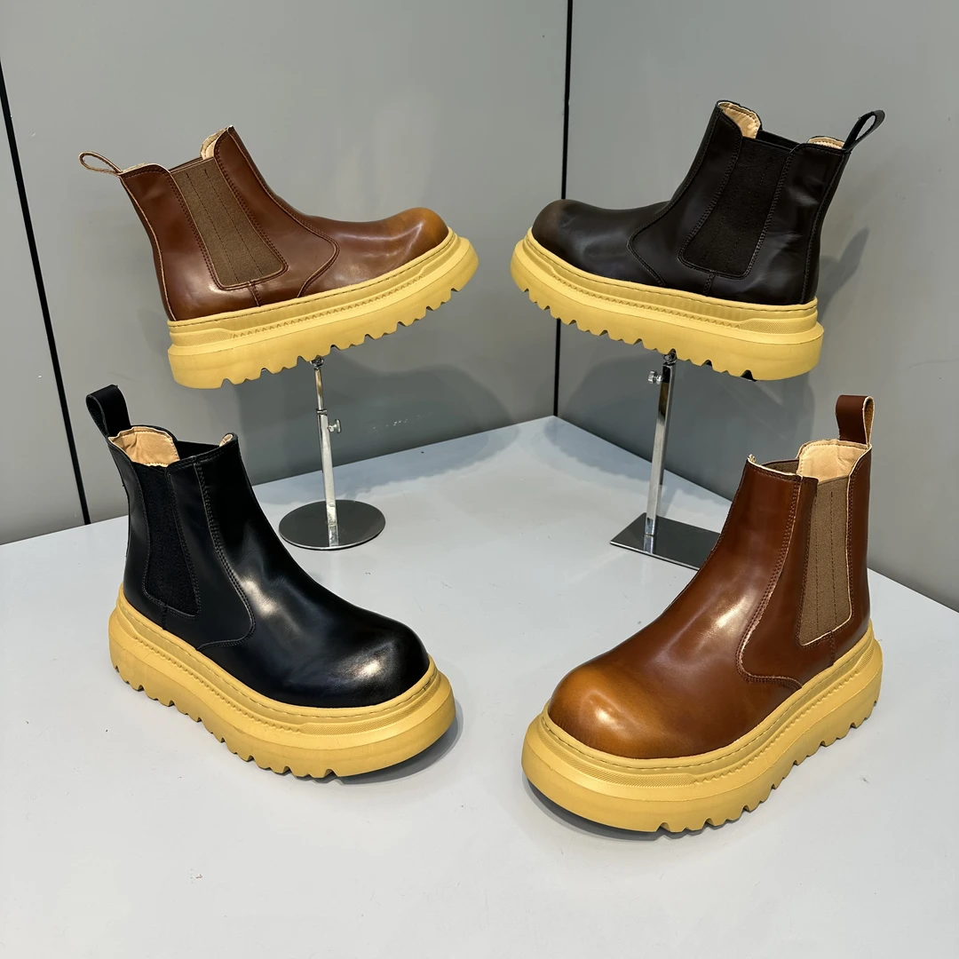 欧洲站潮牌新款男士时尚个性小众亮面一脚蹬日常高端中邦潮流潮鞋