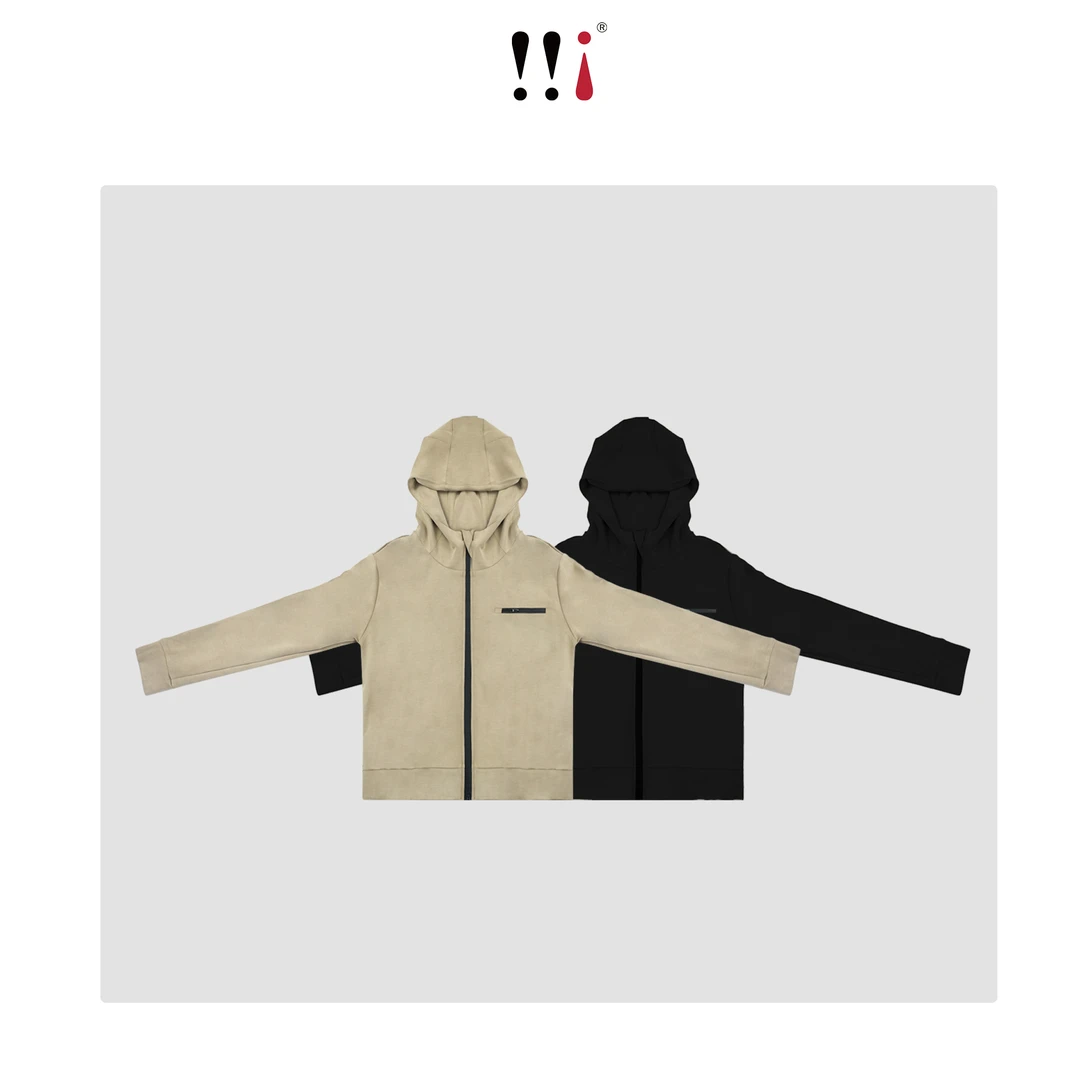 【心心家】美式复古潮拉链双色外套上衣早春女小众设计感卫衣70806