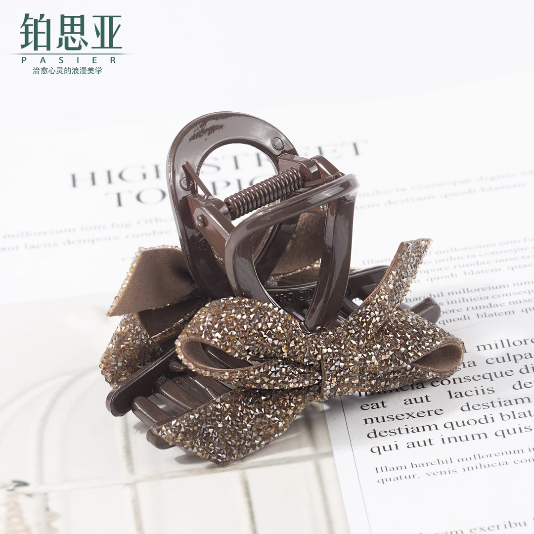 铂思亚 浮生 轻奢可爱气质浪漫网红时尚抓夹FS7817咖小号