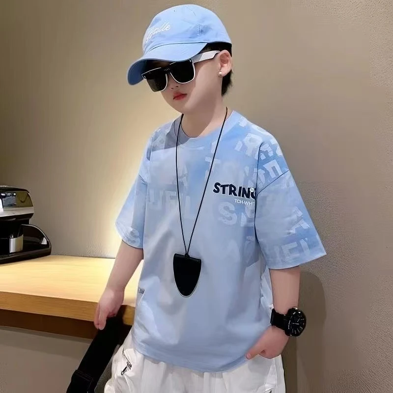 童装男童短袖夏季薄款2025新款儿童圆领T恤韩版中大童半袖上衣潮