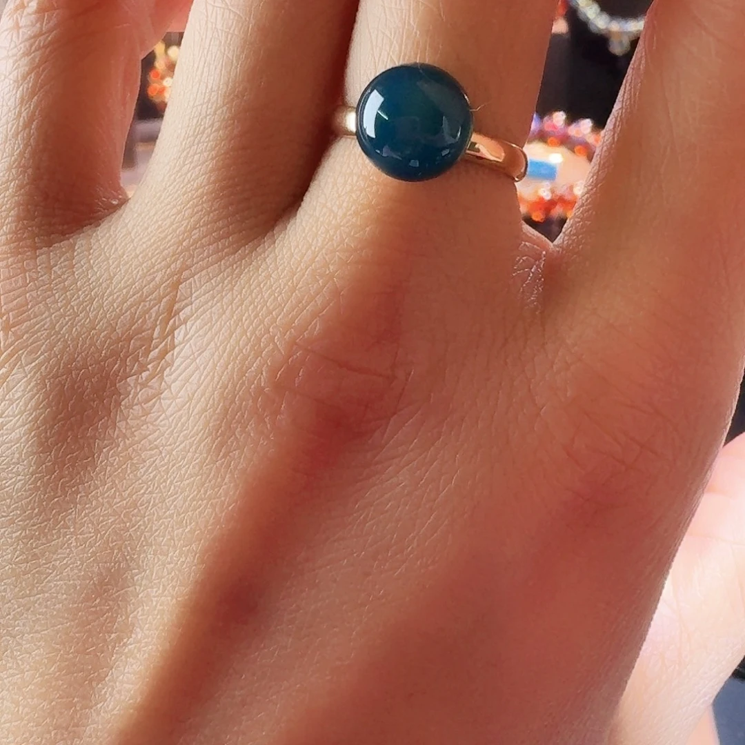 琥珀银S925镶嵌戒指多米尼加