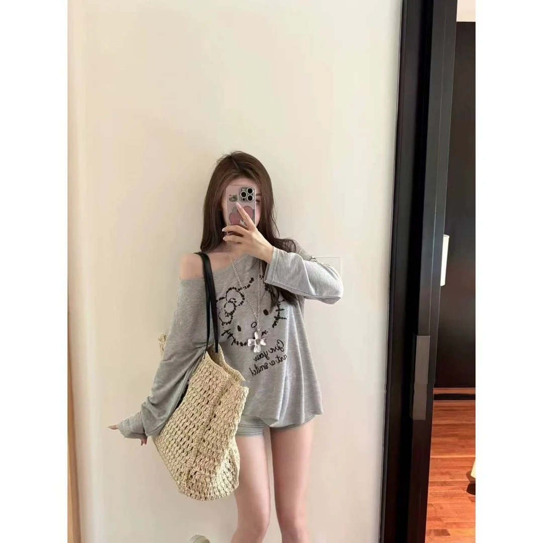 徐秋阳   灰猫kt  夏季新款百搭时尚休闲显瘦显白上衣13132