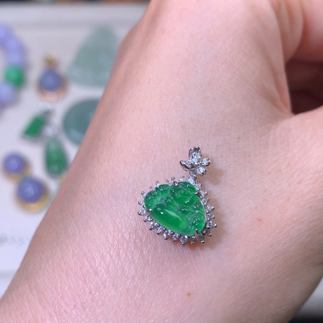 翡翠银S925镶嵌颈饰