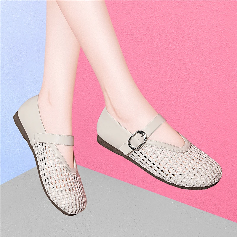 爆款玛丽珍凉鞋女款2025新款夏季配裙子网面透气洞洞鞋上班不累脚