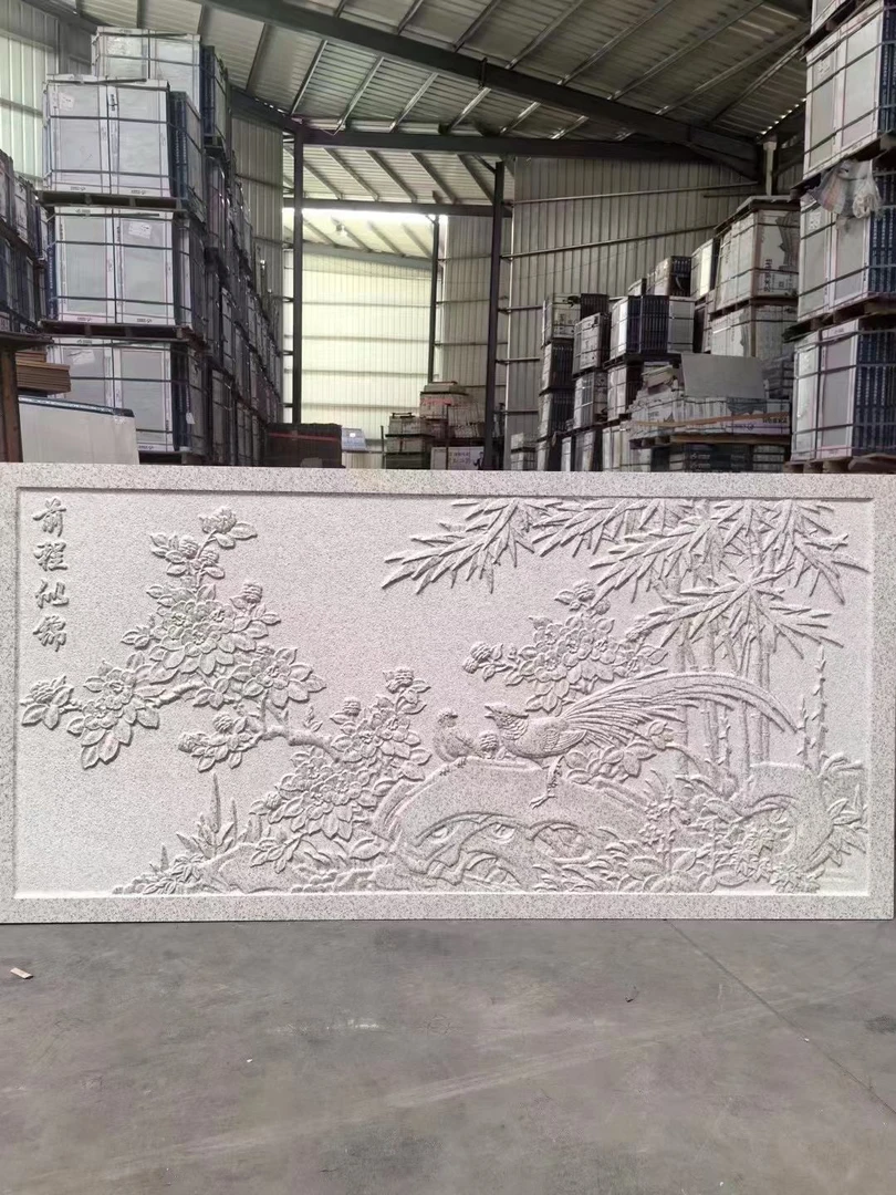 梅兰竹菊 园林浮雕拼花瓷砖800 1600中式别墅庭院墙裙壁画 外墙砖