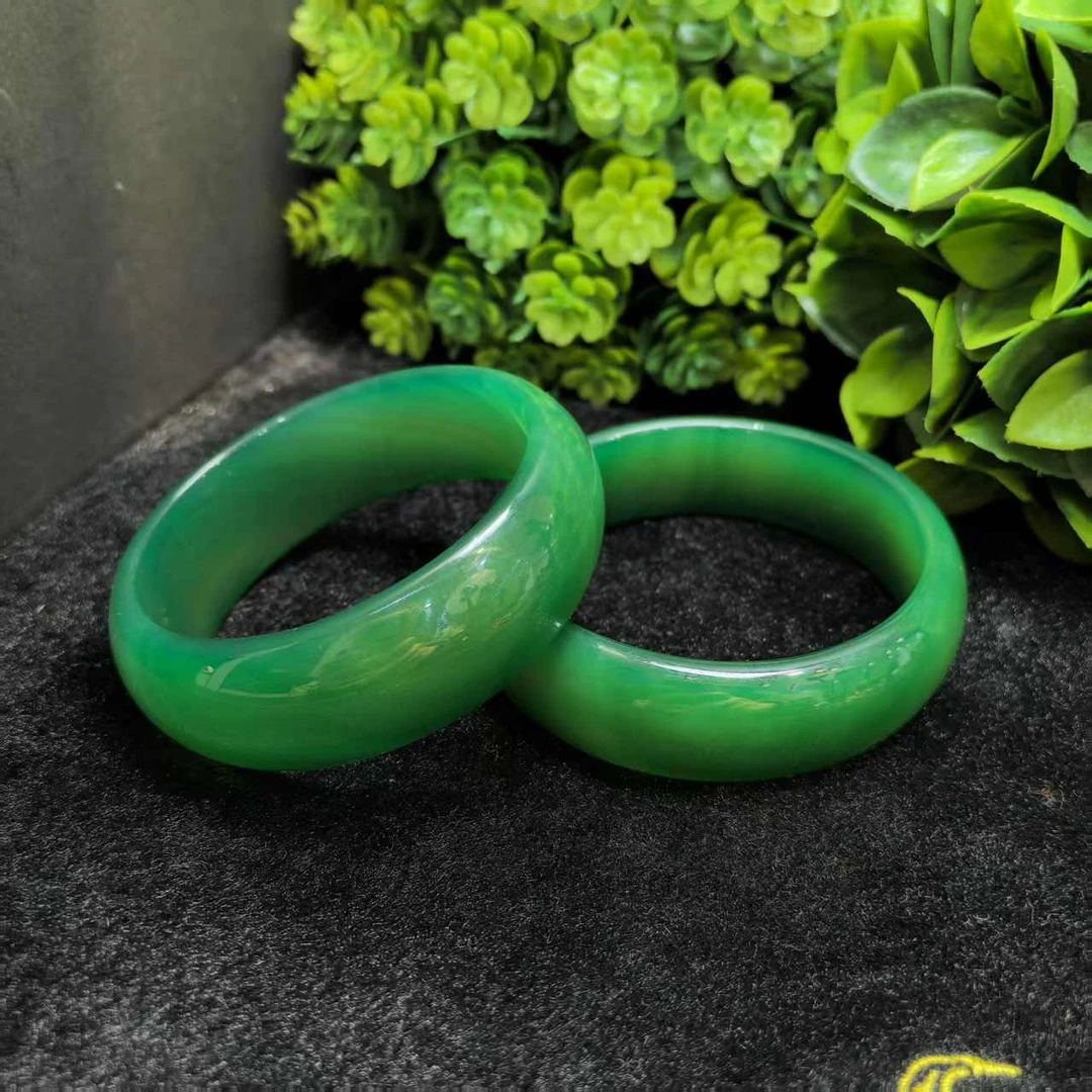 S1956龙纹青花灵碧 玛瑙绿手镯-配礼盒-多样性发货只发一件