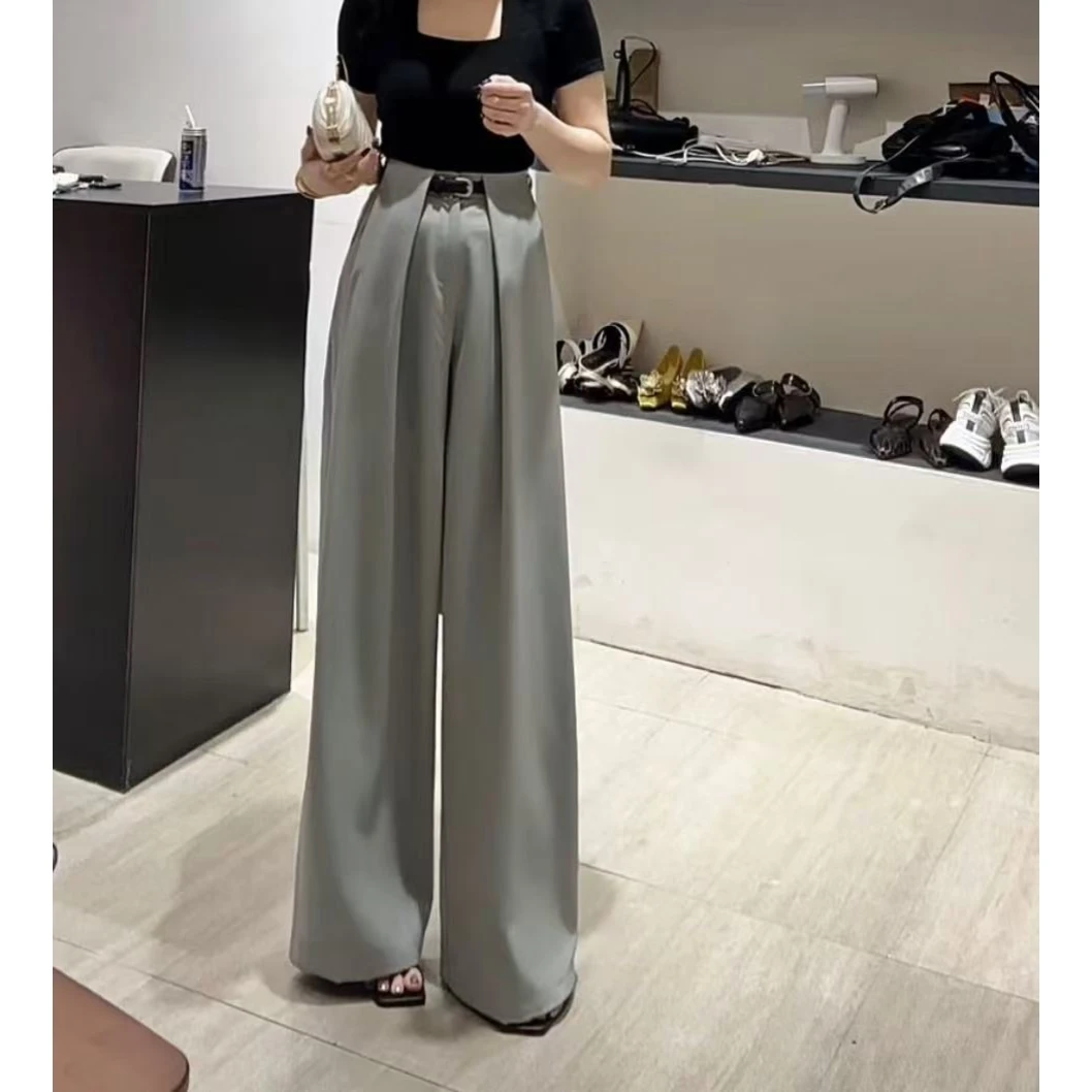 【 Wan wan】水泥灰阔腿西装裤