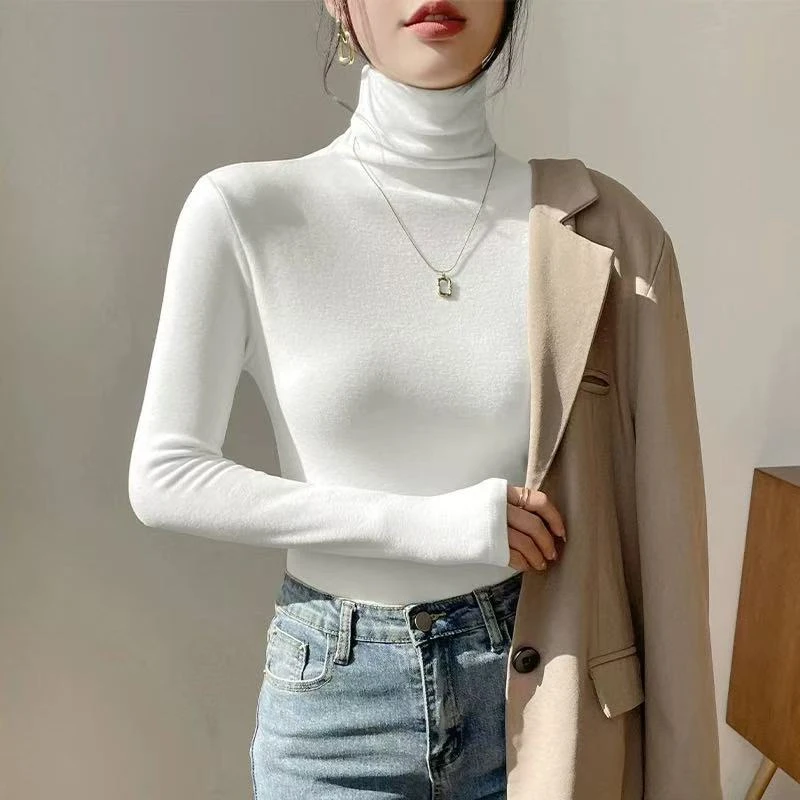 德绒堆堆领打底衫高领加绒加厚保暖LS25D12