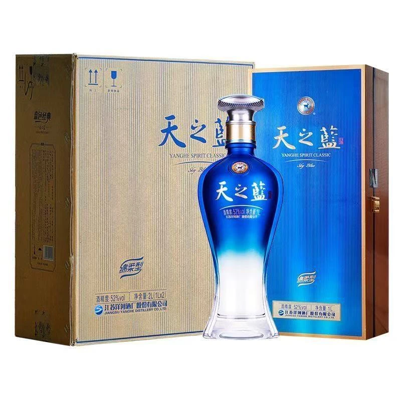 洋河天之蓝绵柔型浓香型白酒52度1000ml