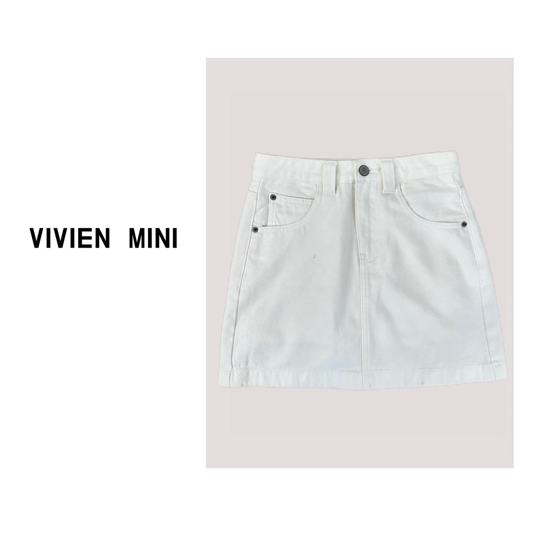 VIVIEN  MINI【原创】春夏季显瘦潮流牛仔包臀裙双层时尚重工设计