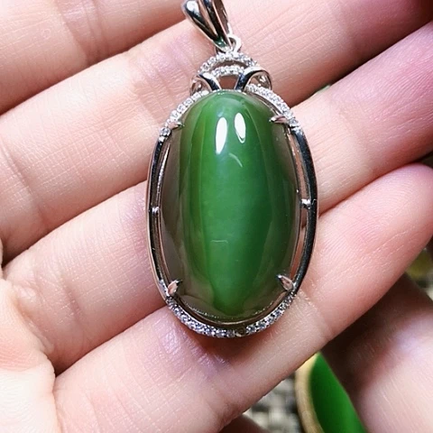 和田玉银S925镶嵌戒指