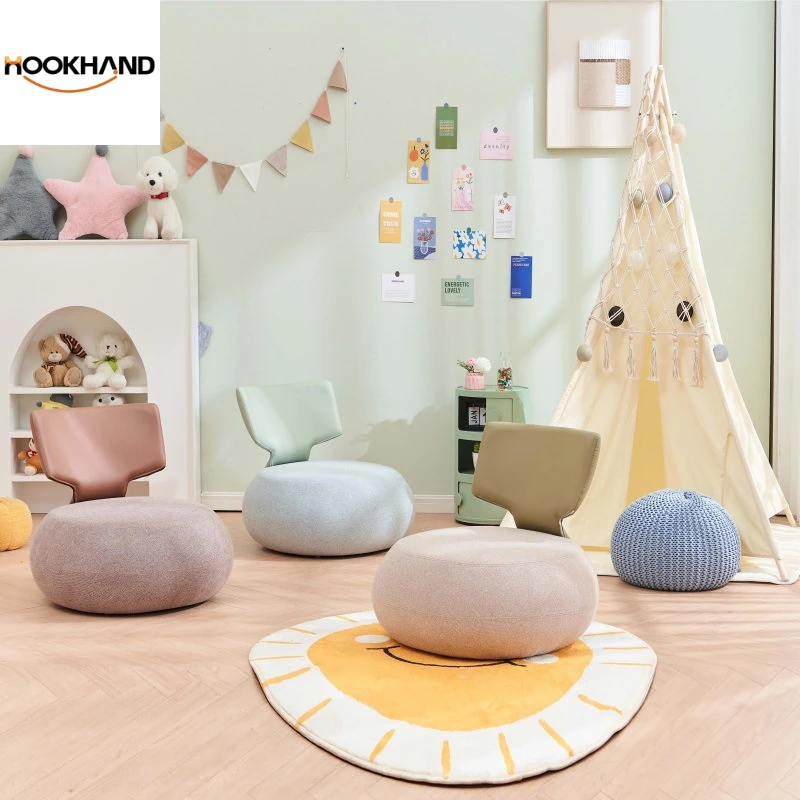 儿童沙发凳宝宝阅读单人小凳子家用靠背客厅柔软舒适实木儿童矮凳