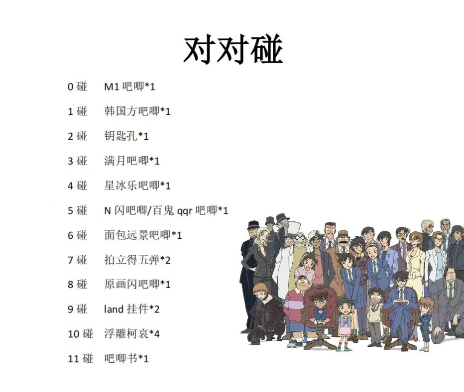 （日谷拆卡）【幸运对对碰】名侦探柯南-日谷卡牌吧唧（默认代拆）