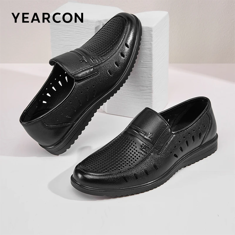 【闰月送礼】YEARCON/意尔康休闲镂空皮鞋男中年爸爸舒适父亲96428W