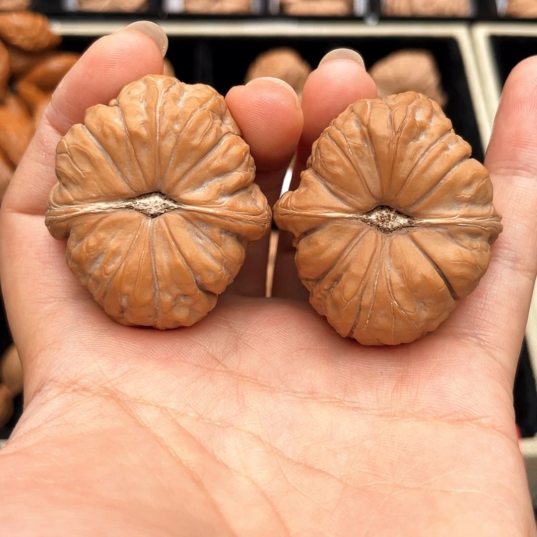 文玩核桃把件38超精平凹放射肉纹近正肩3806