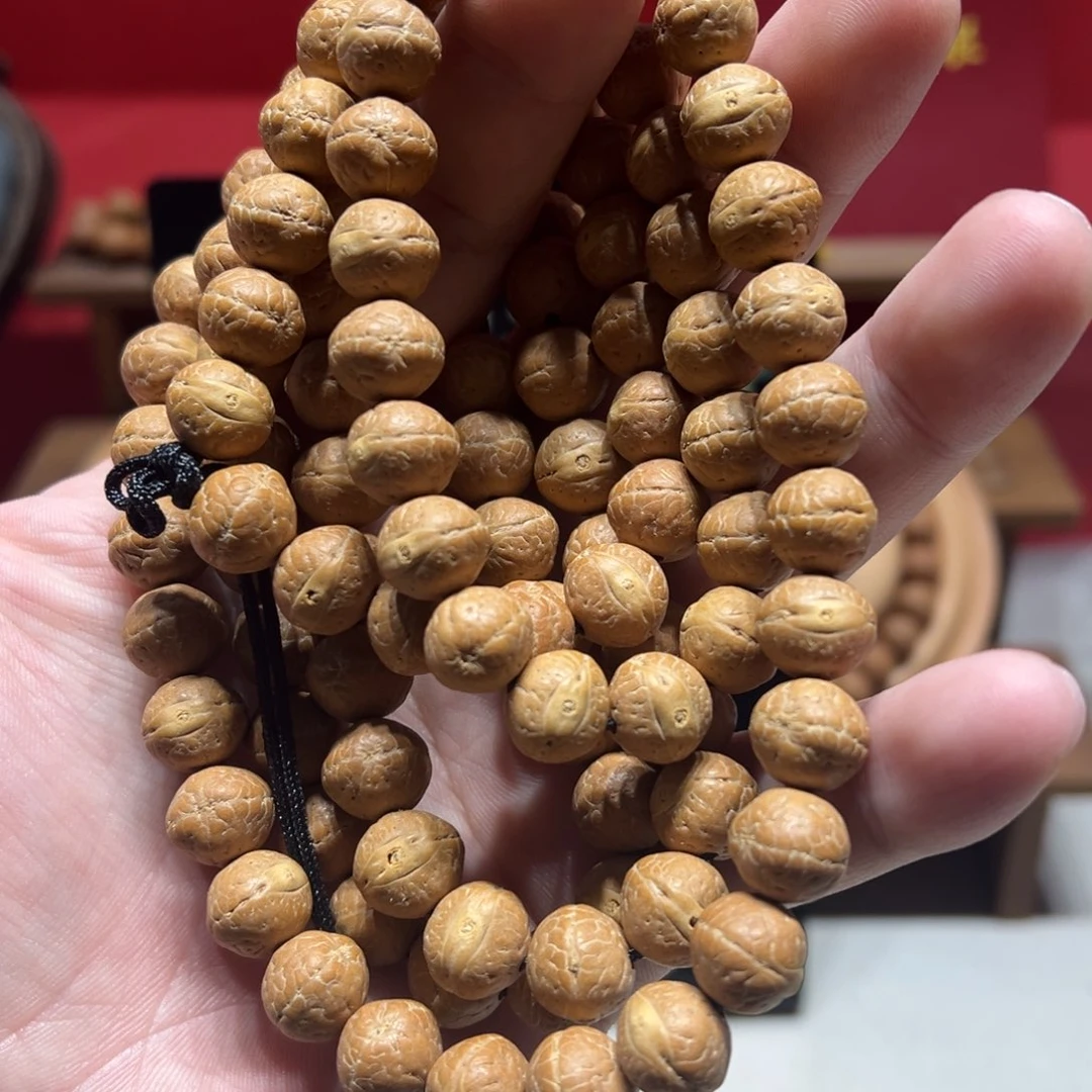 手串凤眼菩提11.5mm尼泊尔凤眼菩提实心飞碟桩108