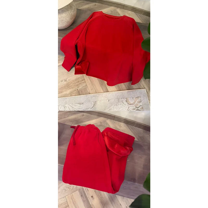 ZUOXIAOQI素人加绒加厚套装11（衣长76-80/裤长105-108）