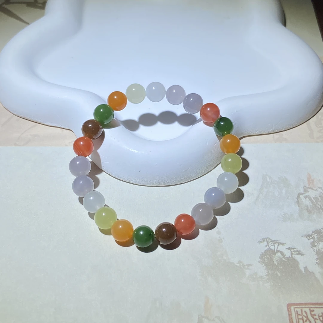 【渠小姐精选】SC6092  和田玉高色戒多宝配色手串约卡7mm+