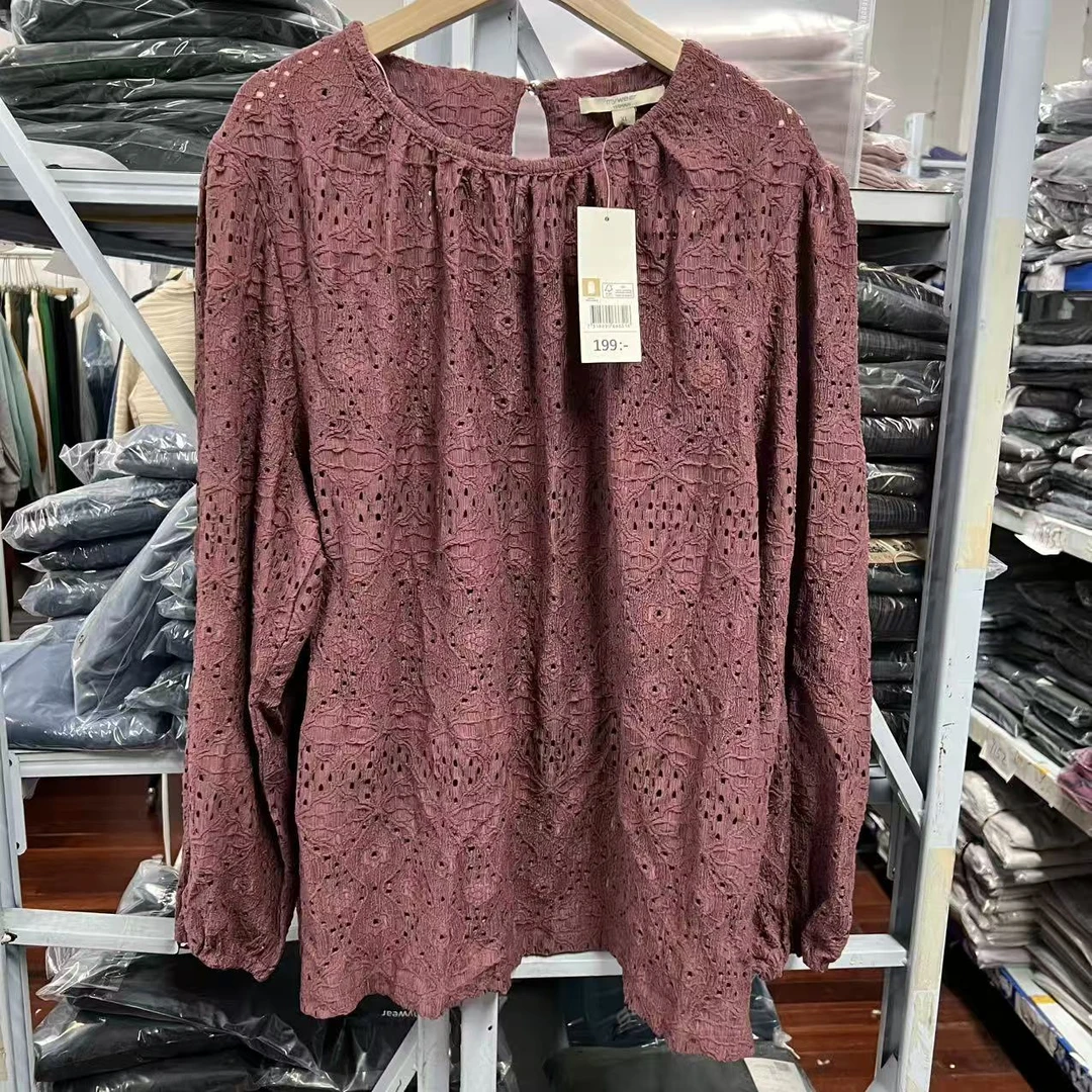 福惜 美单女士镂空T恤长袖 7424 7285