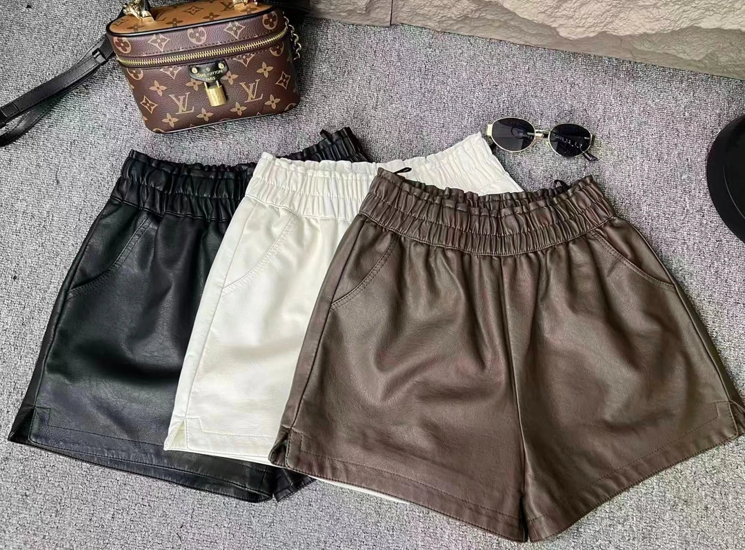 【皮裤工厂】0181新款百搭宽松皮潮流短裤a字裤显瘦时尚外穿