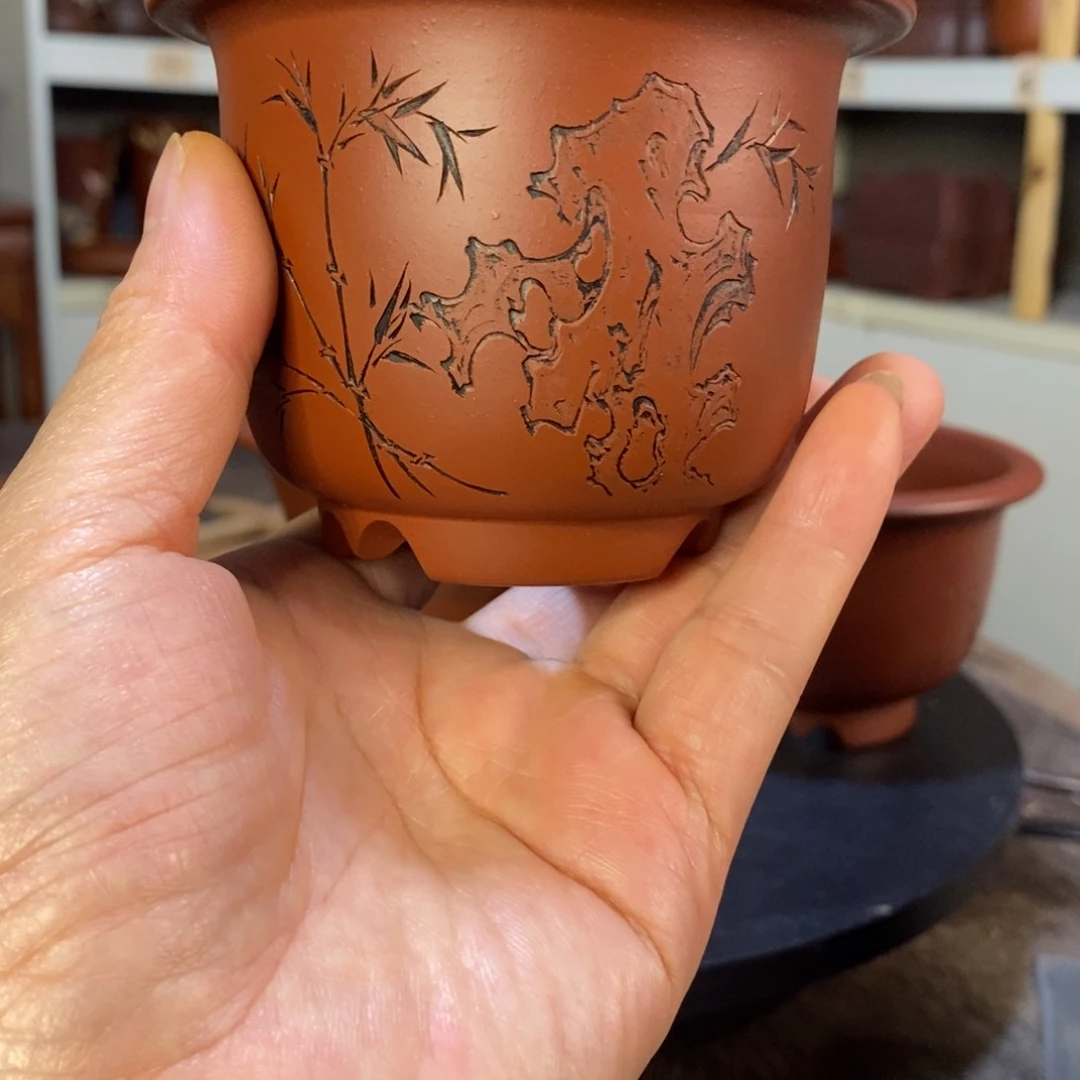 紫砂花盆紫砂花盆手工艺制作