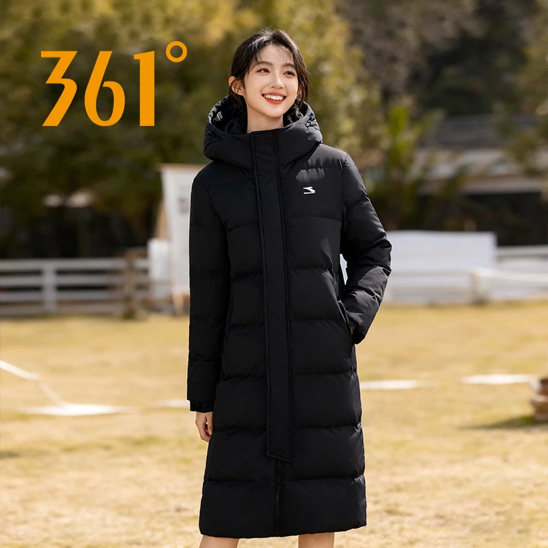 361°【情侣款】三防长羽绒服冬季男过膝长羽绒服女保暖防水连帽外套