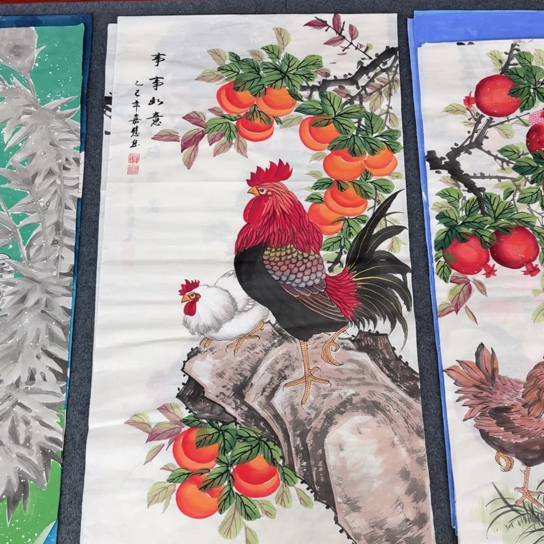 国画三尺尺寸50X100纯手绘作品