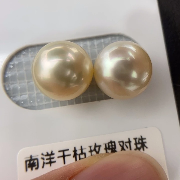 未镶嵌海水珍珠裸珠10.1mm正圆金珠干枯玫瑰极强光对珠