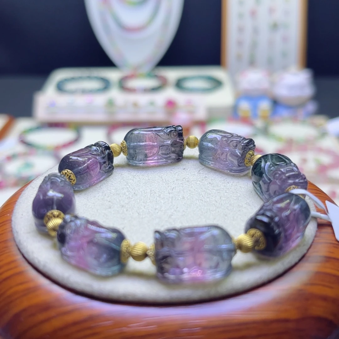 碧玺手链未镶嵌紫西瓜貔貅