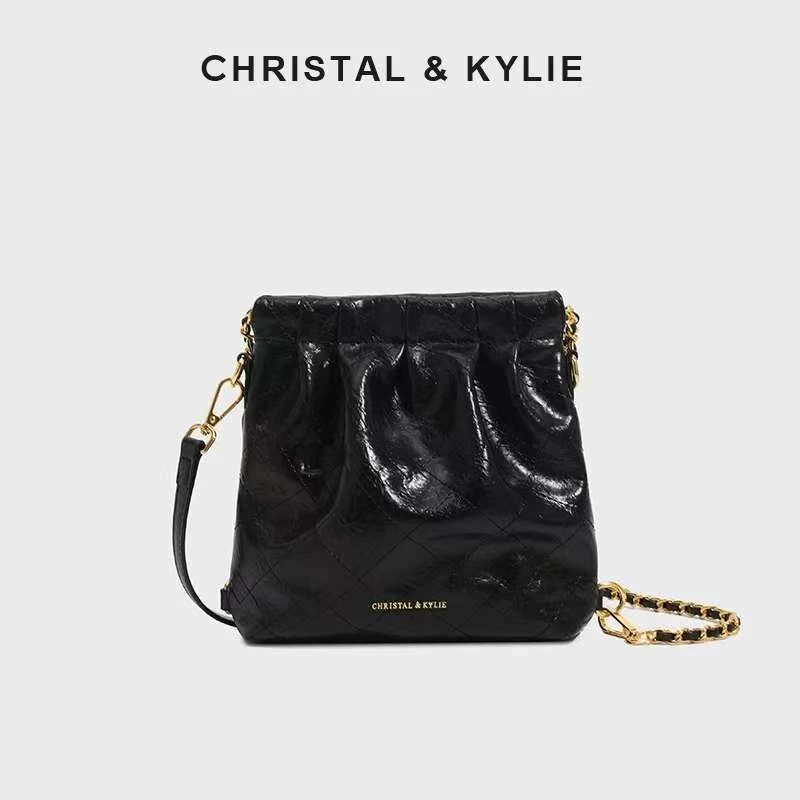 【童也】Christal&Kylie垃圾包袋2025双肩单肩包菱格斜挎包CK8041