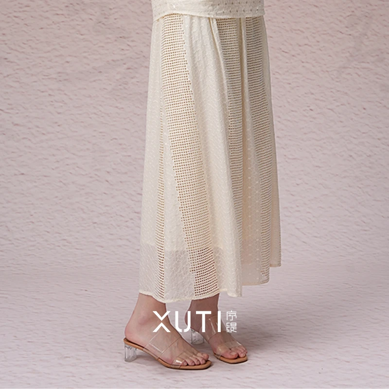 序缇『素锦年』春夏新款国风新中式桑蚕丝半身裙女长裙H123-10120