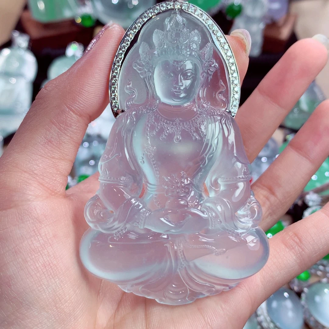 吊坠(不含链)18K金镶嵌翡翠定金10w总价咨询客服