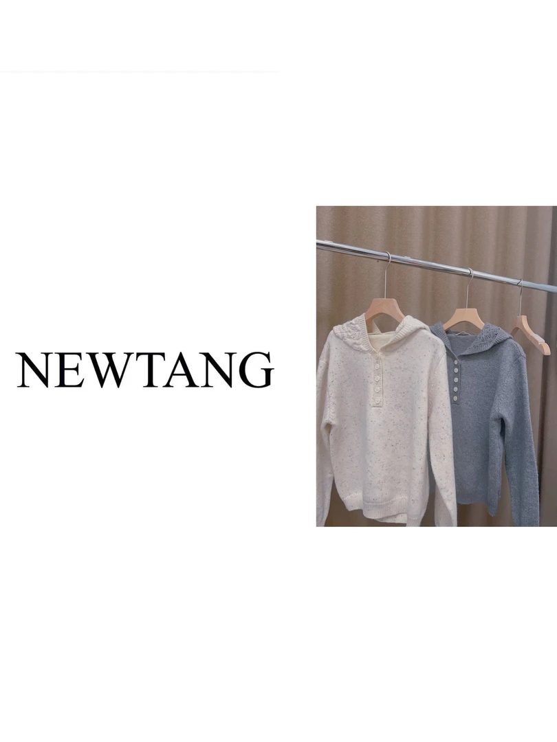 【连帽五粒扣】229套头简约宽松加厚毛衣女秋冬针织衫毛衣上衣外套