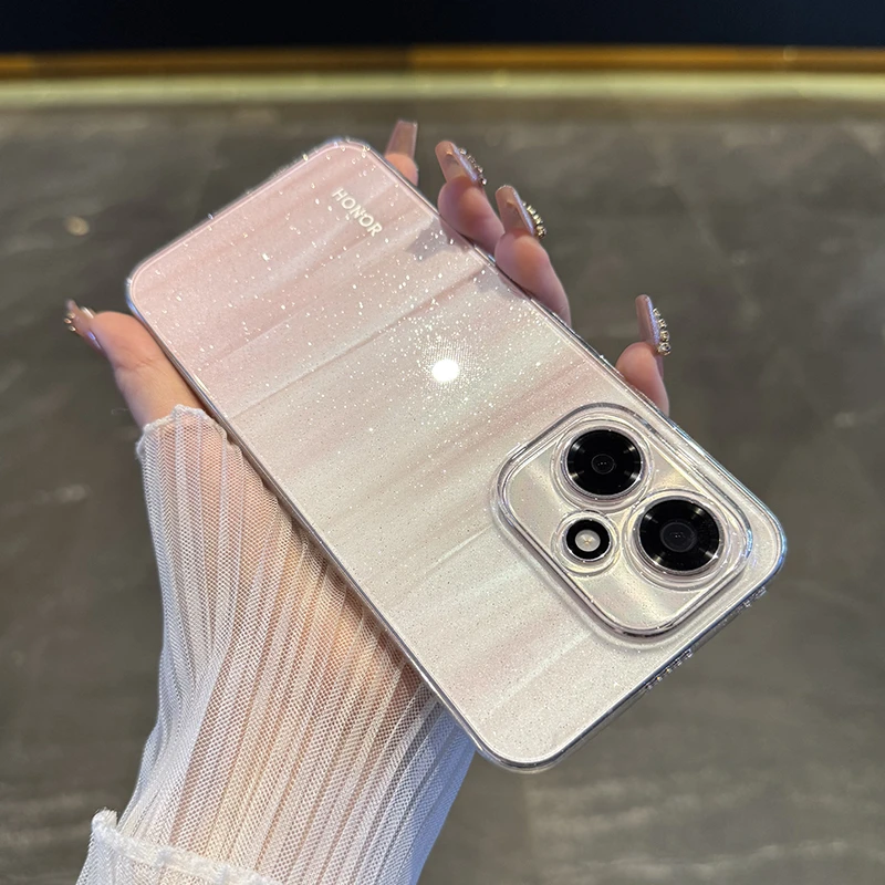 适用于荣耀400手机壳星空细闪honer400pro全包镜头透明300防摔硬