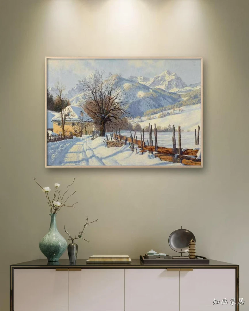 雪景 北欧简约风格 客厅餐厅玄关书房挂画