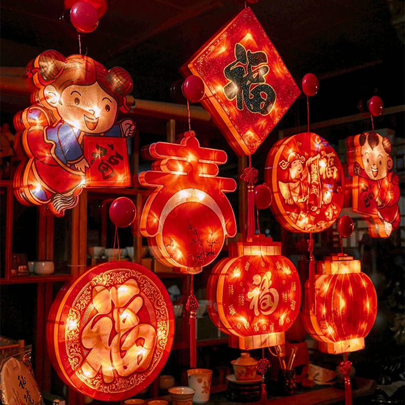 2026新年阳台装饰品春节过年对联挂件中国结福字小红灯笼马年新款