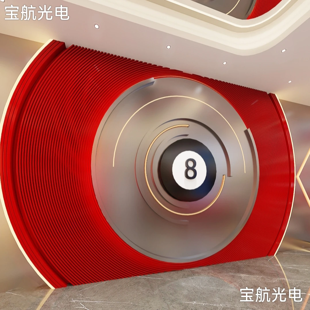 台球厅黑八氛围3D立体亚克力半球背景墙挂画定制