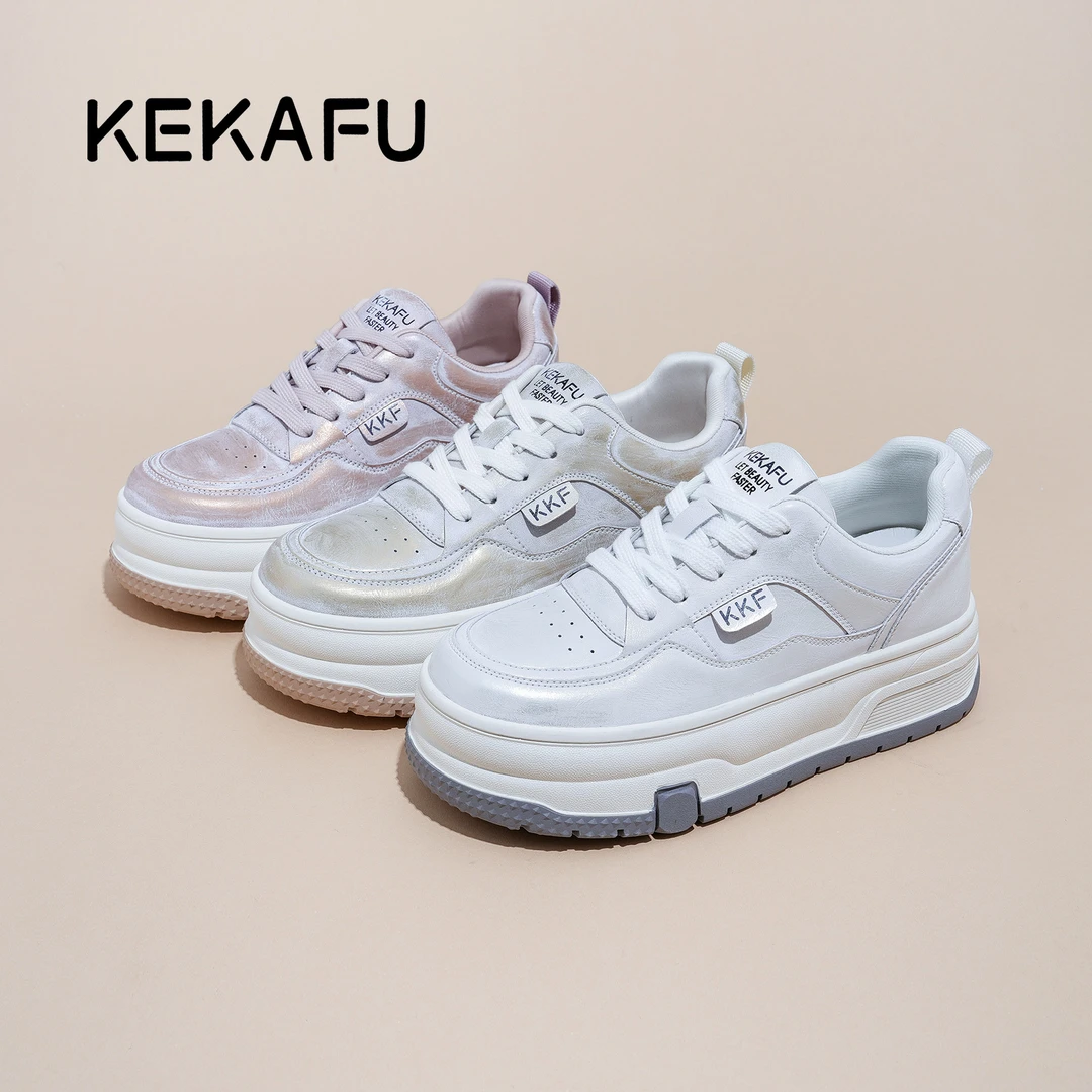 KEKAFU/珂卡芙【隐形增高6CM】柔软舒适时尚2024四季百搭小白鞋1006