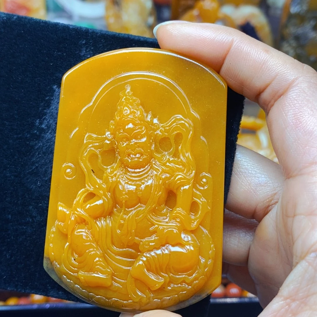 未镶嵌石英质玉（黄龙玉）吊坠(不含链)