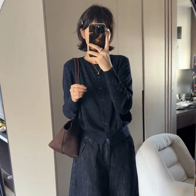 时尚软糯针织开衫女秋季上衣2025新款外穿洋气慵懒风毛衣休闲外套