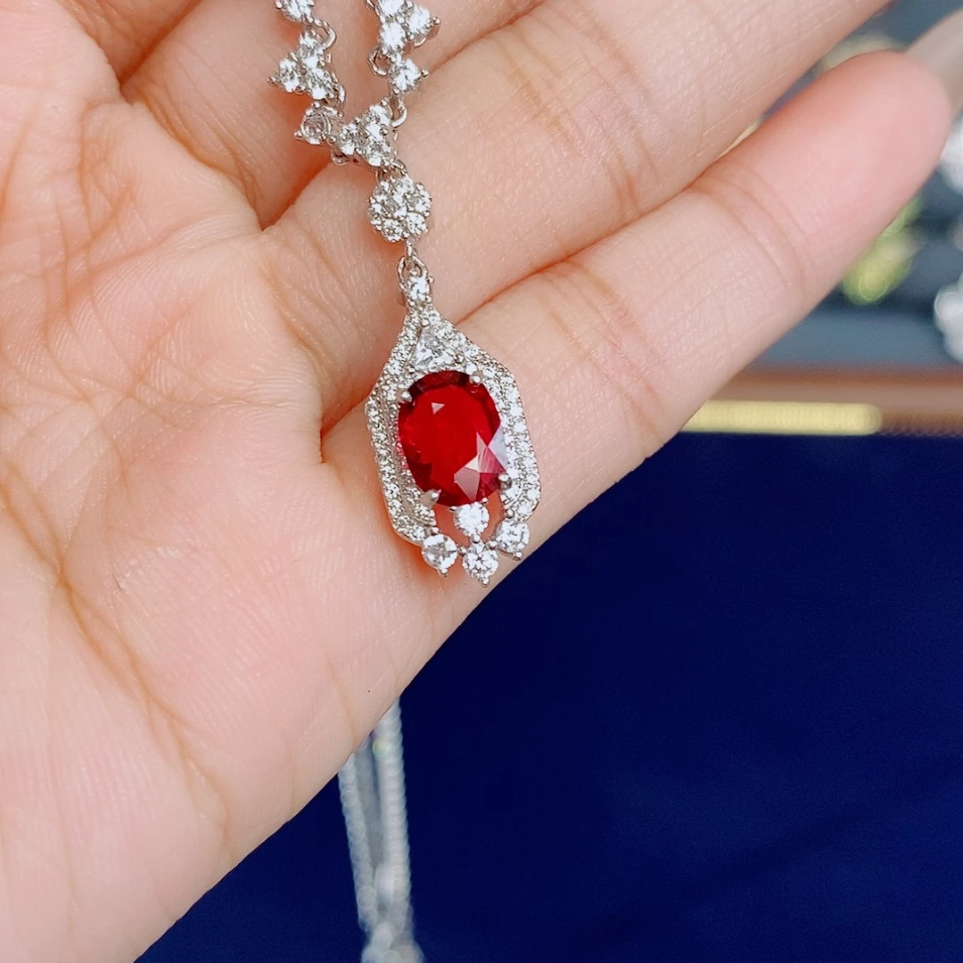 颈饰银S925镶嵌碧玺