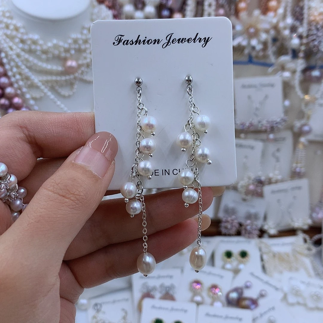 项链银S925镶嵌淡水珍珠