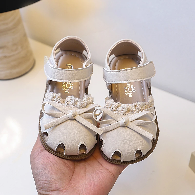 公主风夏季拼色魔术贴透气学步鞋凉鞋小童单鞋女童春秋软底防滑