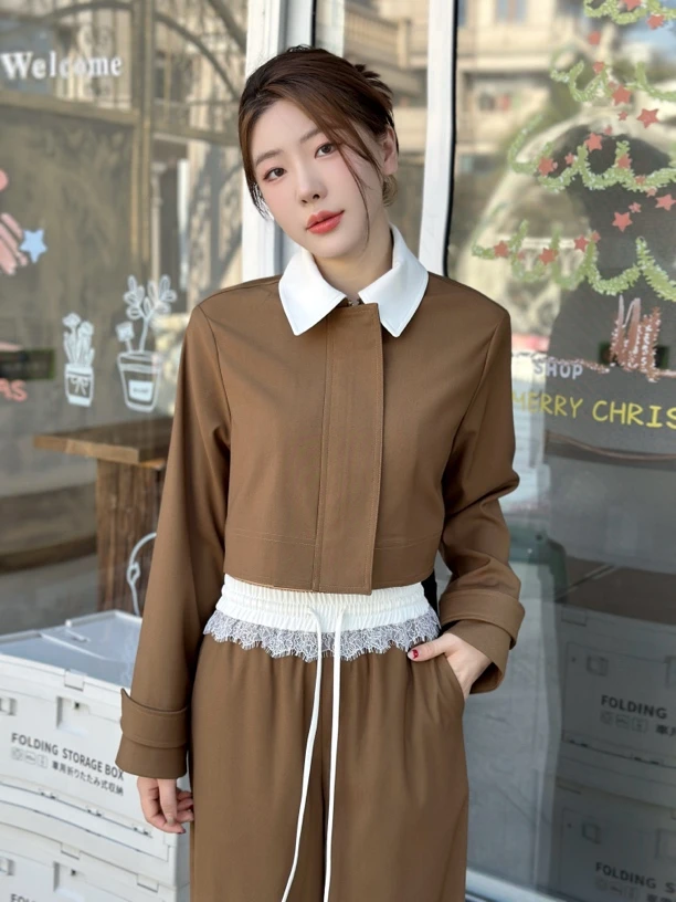 设计师品牌 咖色外套YJL25C7377-16