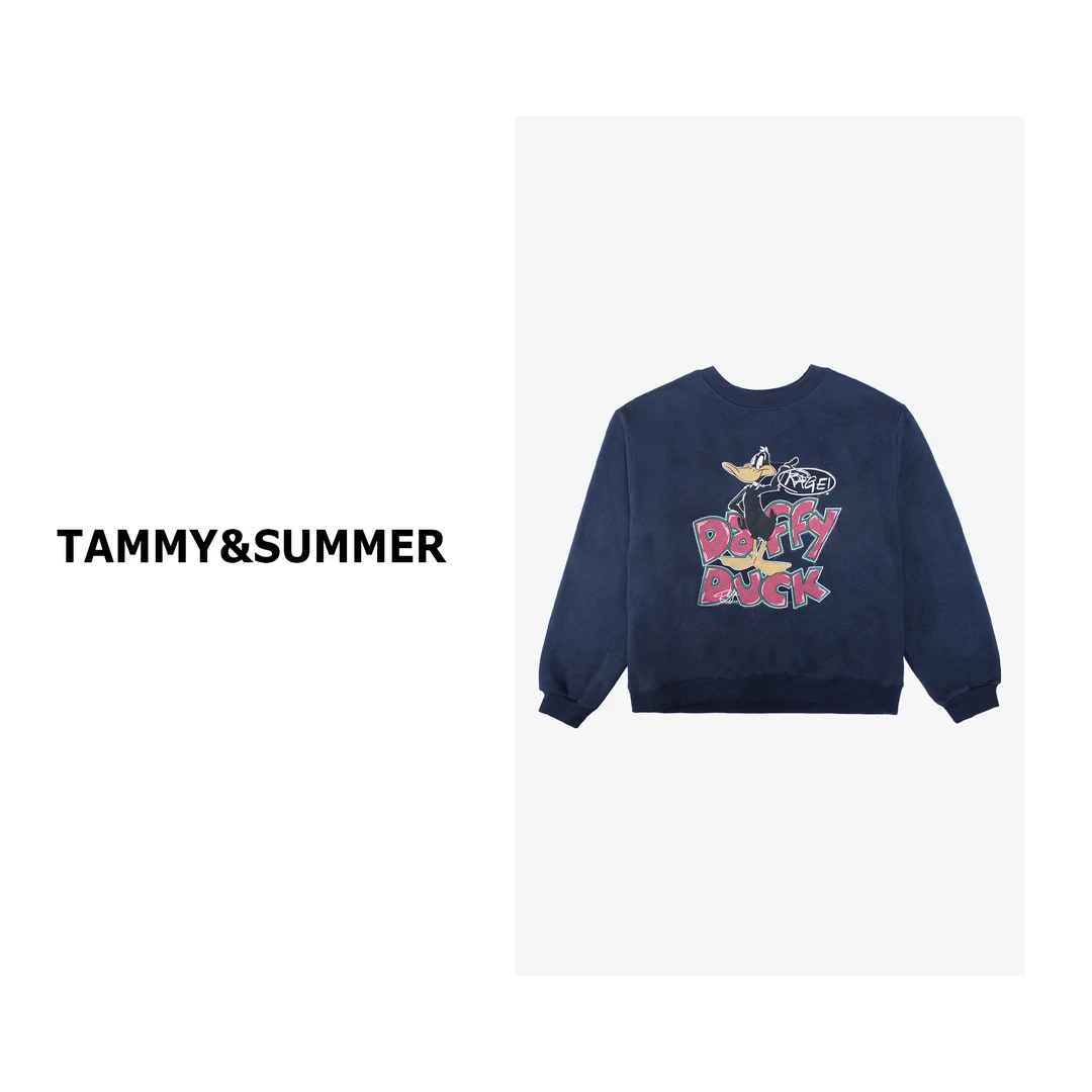 【Tammy&Summer】加绒加厚休闲百搭宽松圆领卫衣字母印花上衣24017