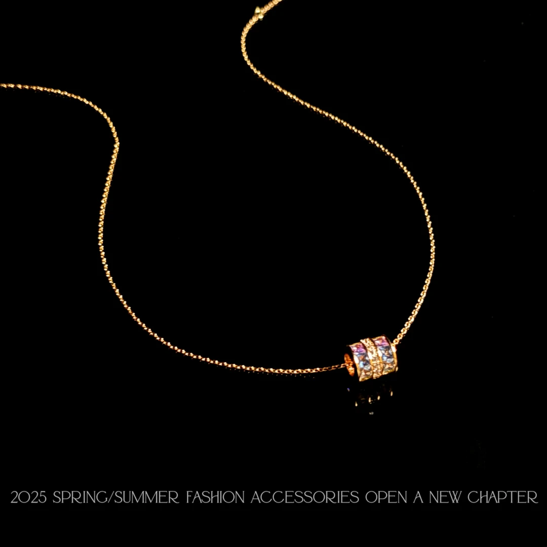 铜合金项链 镀k金 2025款C7751【璀璨滚筒】铂堡俪 BOBAOLI 项链