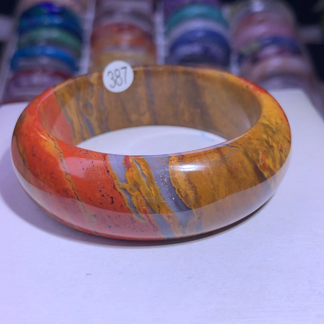 手镯水晶银S925镶嵌战国红59.1圈387