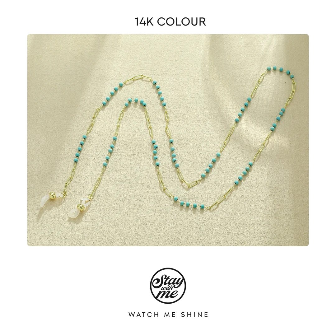 STAY WITH ME 铜合金莫桑石项链 小众设计GZ0010眼镜项链