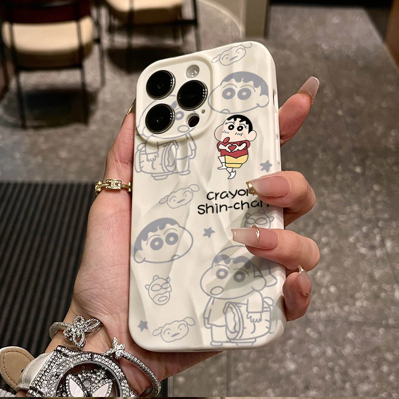 小新小丸子适用iphone16/15苹果12褶皱手机壳14proma/13软11/8x